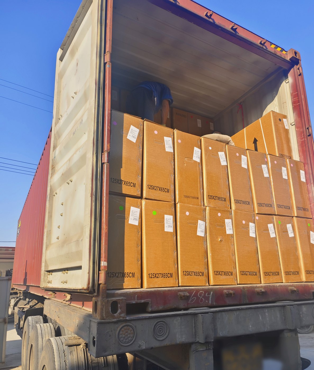 Container sealed and full